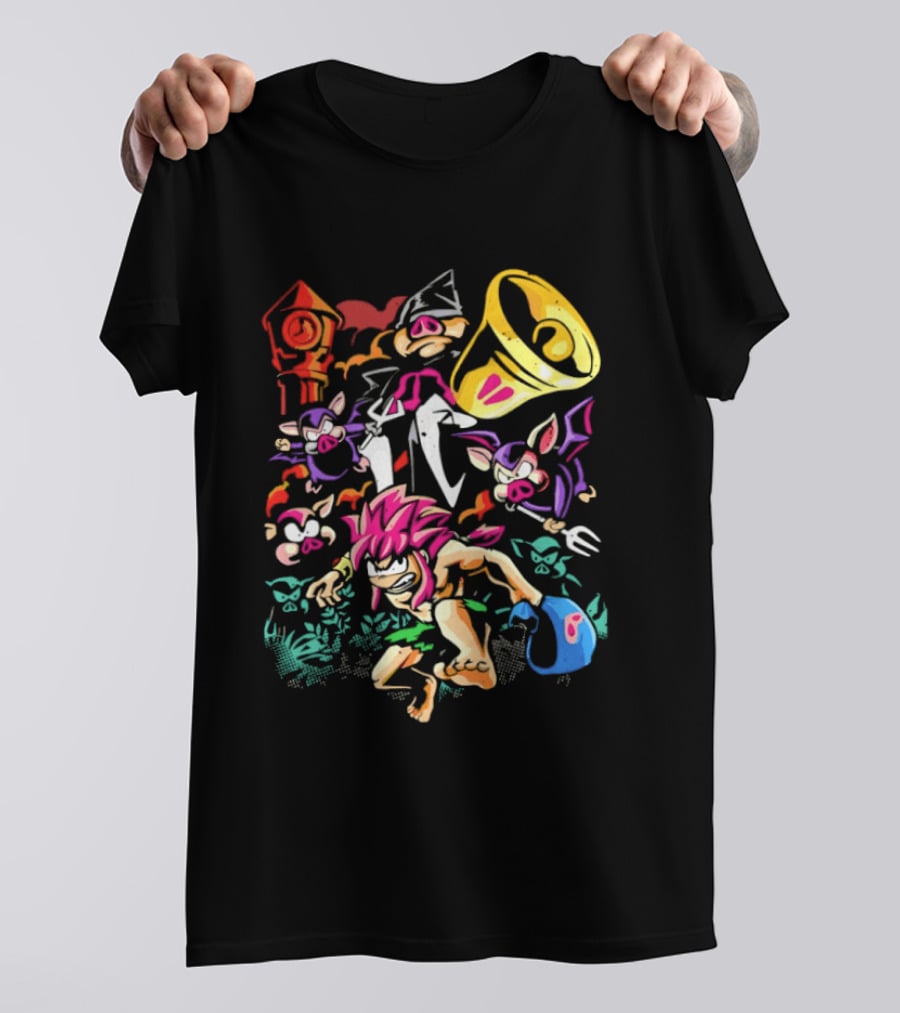 I Was Made For Biting You Pig Demon Tower Chrono Kid Bats And Horns T-Shirt