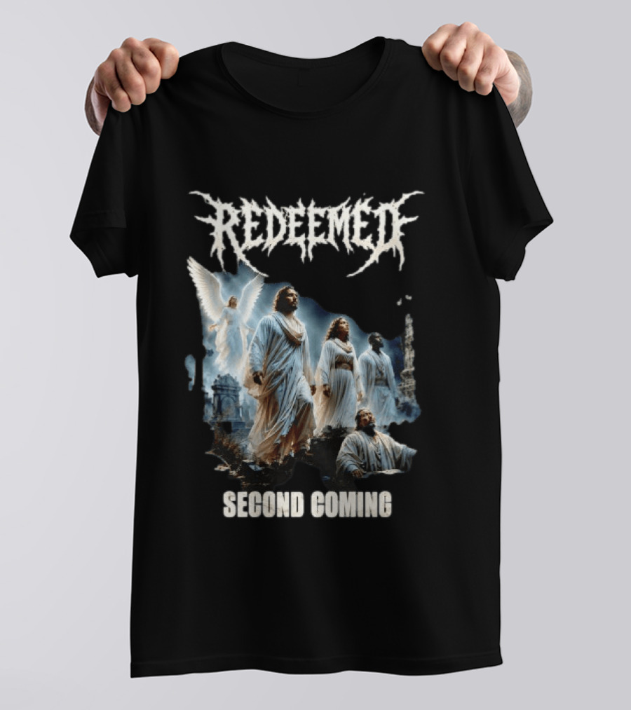Redeemed Second Coming Christian Metal Angels And Saints T-Shirt