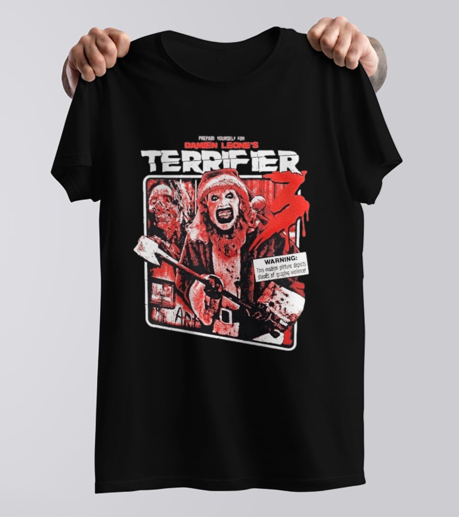 Damien Leone's Terrifier 3 Prepare Yourself Unrated Warning Graphic Violence T-Shirt