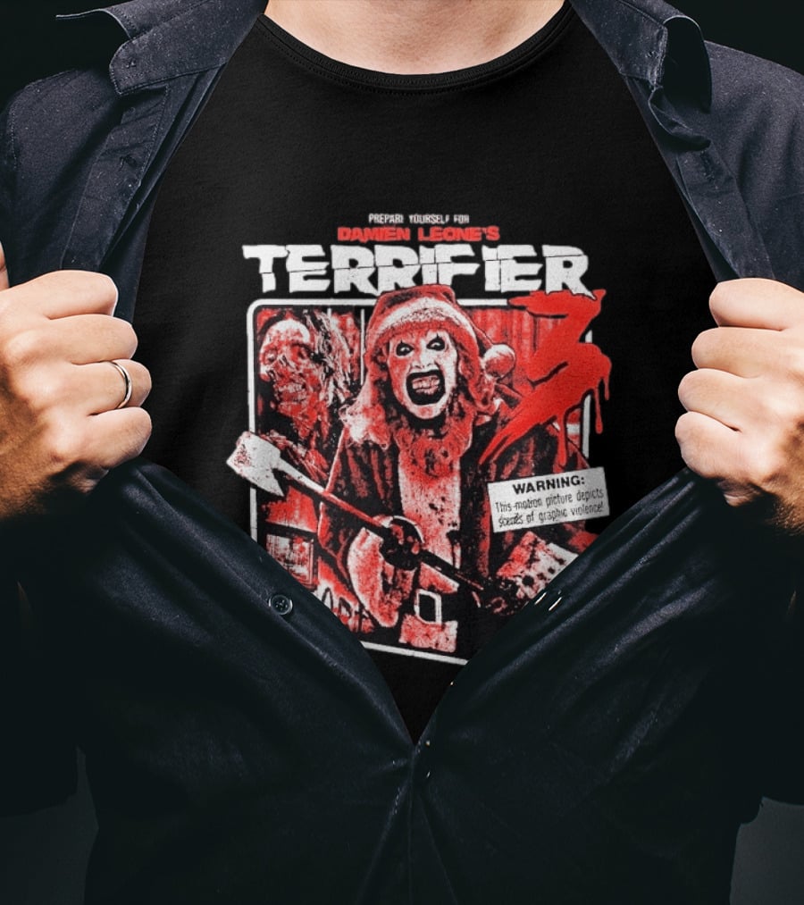 Damien Leone's Terrifier 3 Prepare Yourself Unrated Warning Graphic Violence T-Shirt