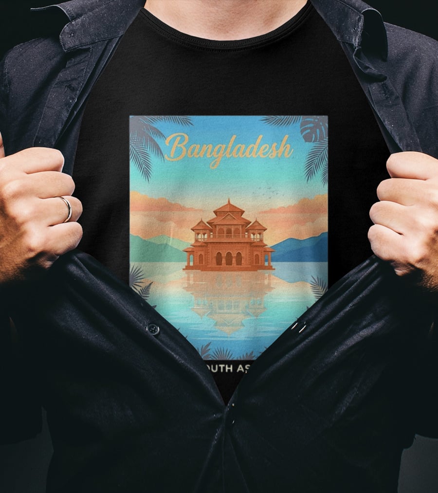 Bangladesh South Asia Travel Mosque On Water T-Shirt