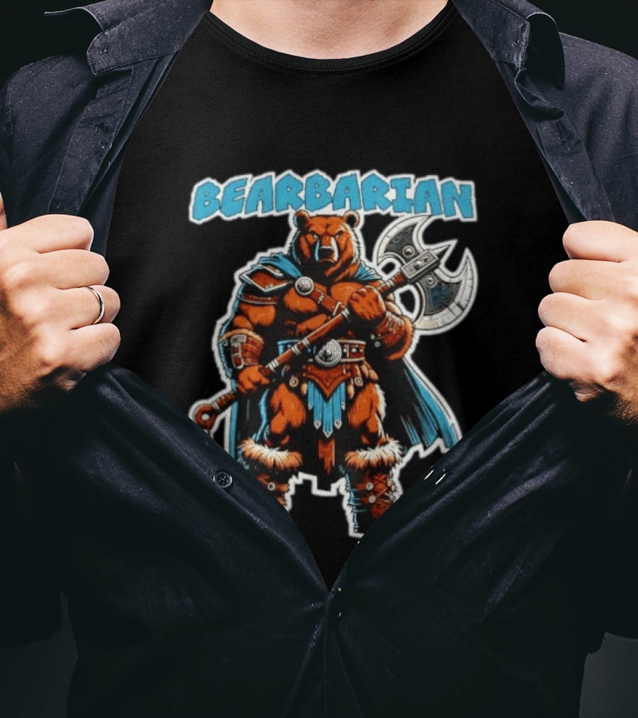 Bearbarian Warrior Bear With Battle Axe T-Shirt