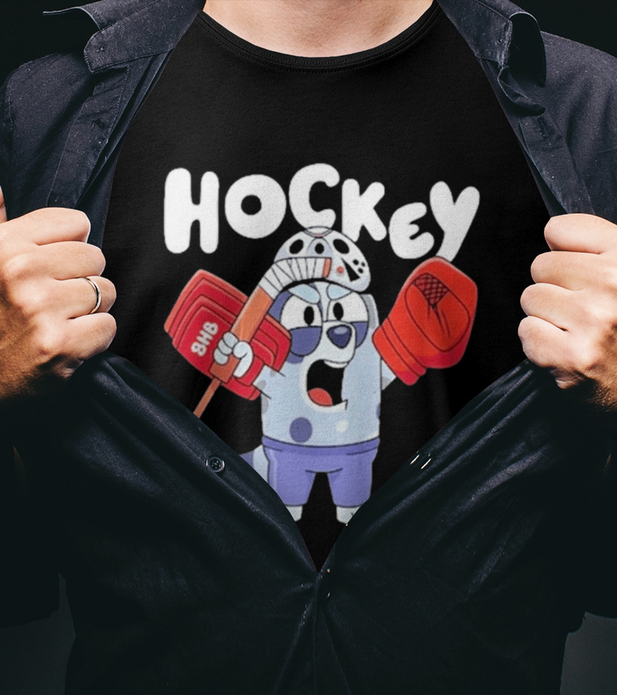Bluey Hockey Bhb Goalie Cartoon T-Shirt