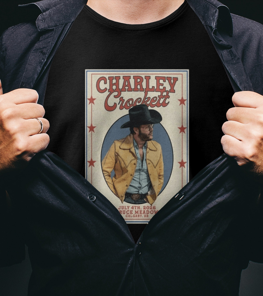Charley Crockett In Calgary AB On Jul 4 2026 Tour T-Shirt