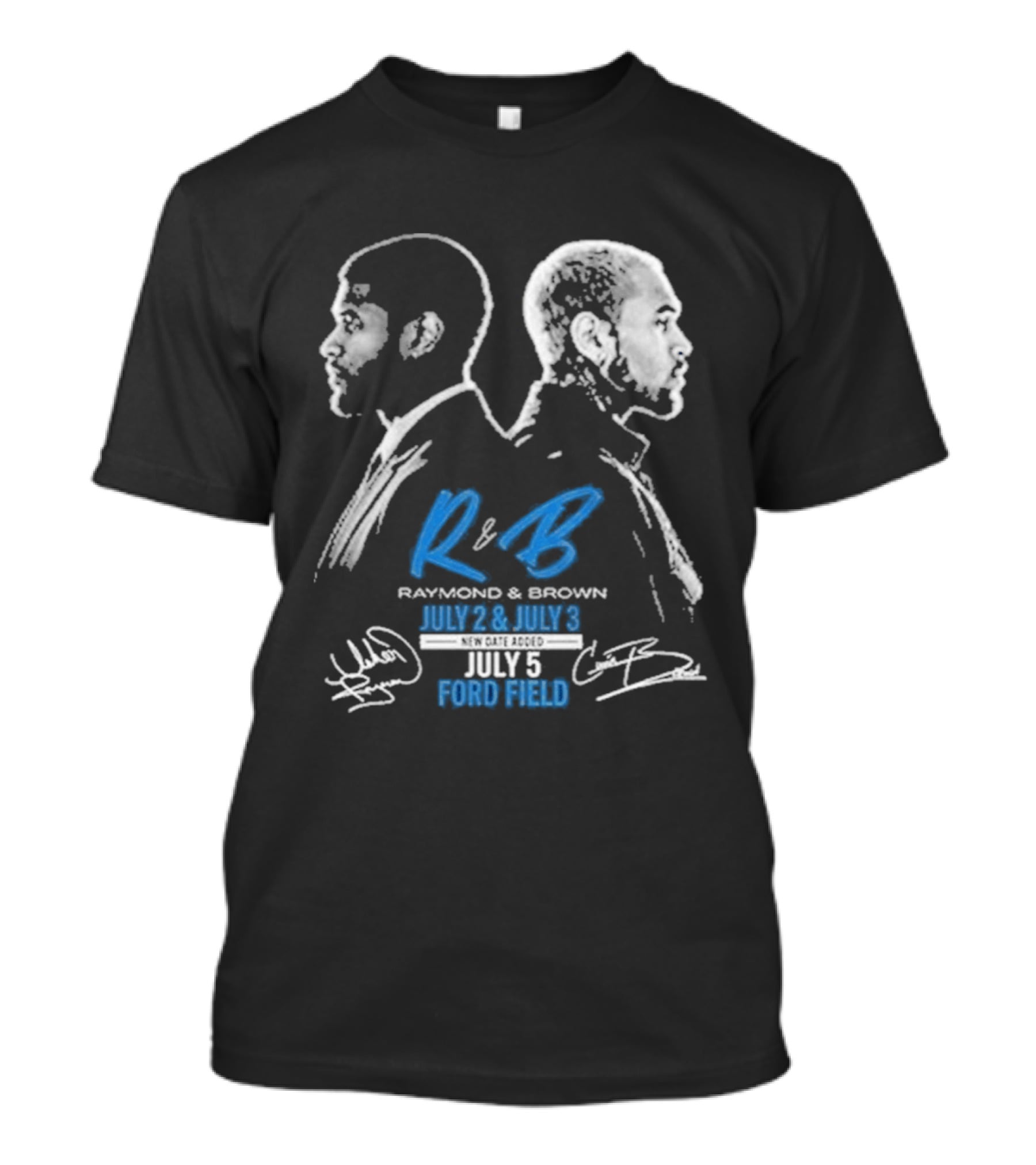 Detroit Lions Usher Raymond & Chris Brown 2026 The R&B Tour T-Shirt