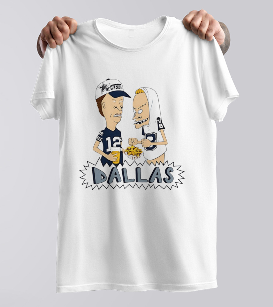 Beavis And Butt Head Dallas Cowboys Football Fans Nachos Eating Fun T-Shirt