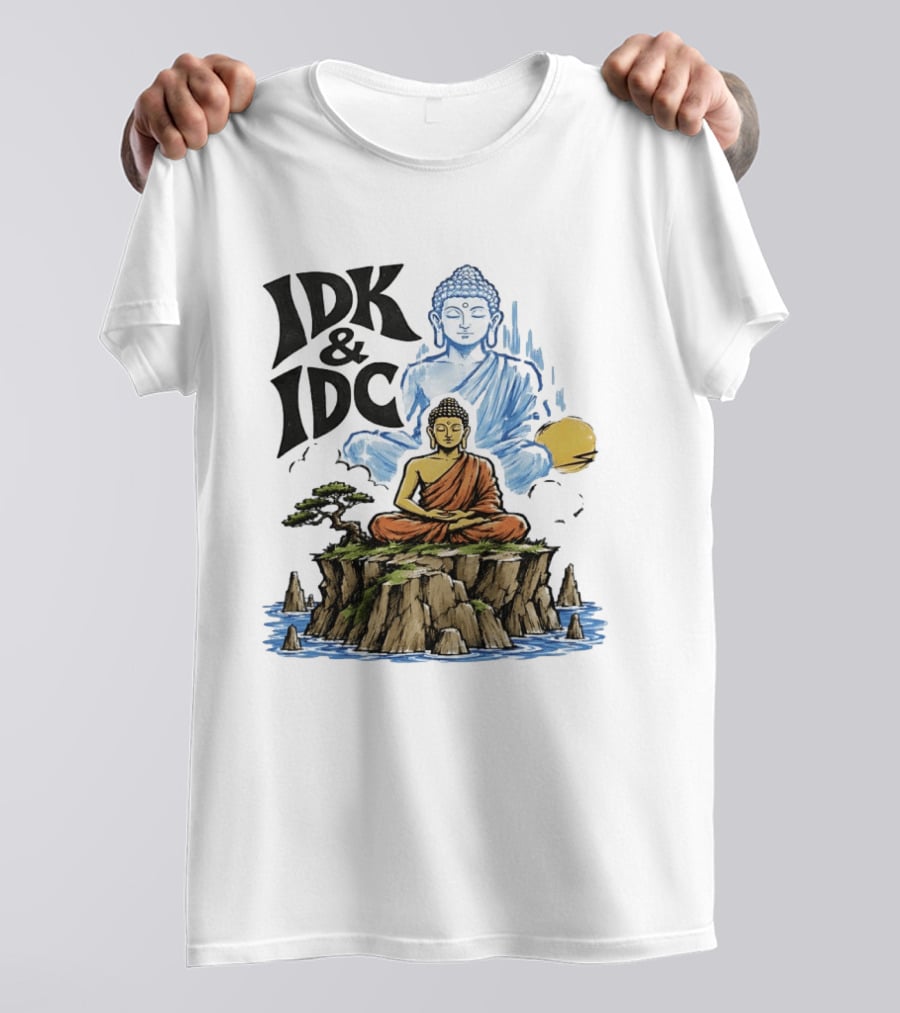 IDK IDC Buddha Meditating On Island With Zen Vibes And Spiritual Calm T-Shirt