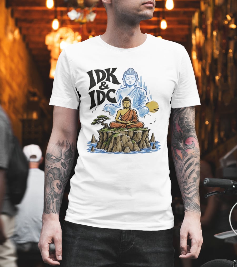 IDK IDC Buddha Meditating On Island With Zen Vibes And Spiritual Calm T-Shirt