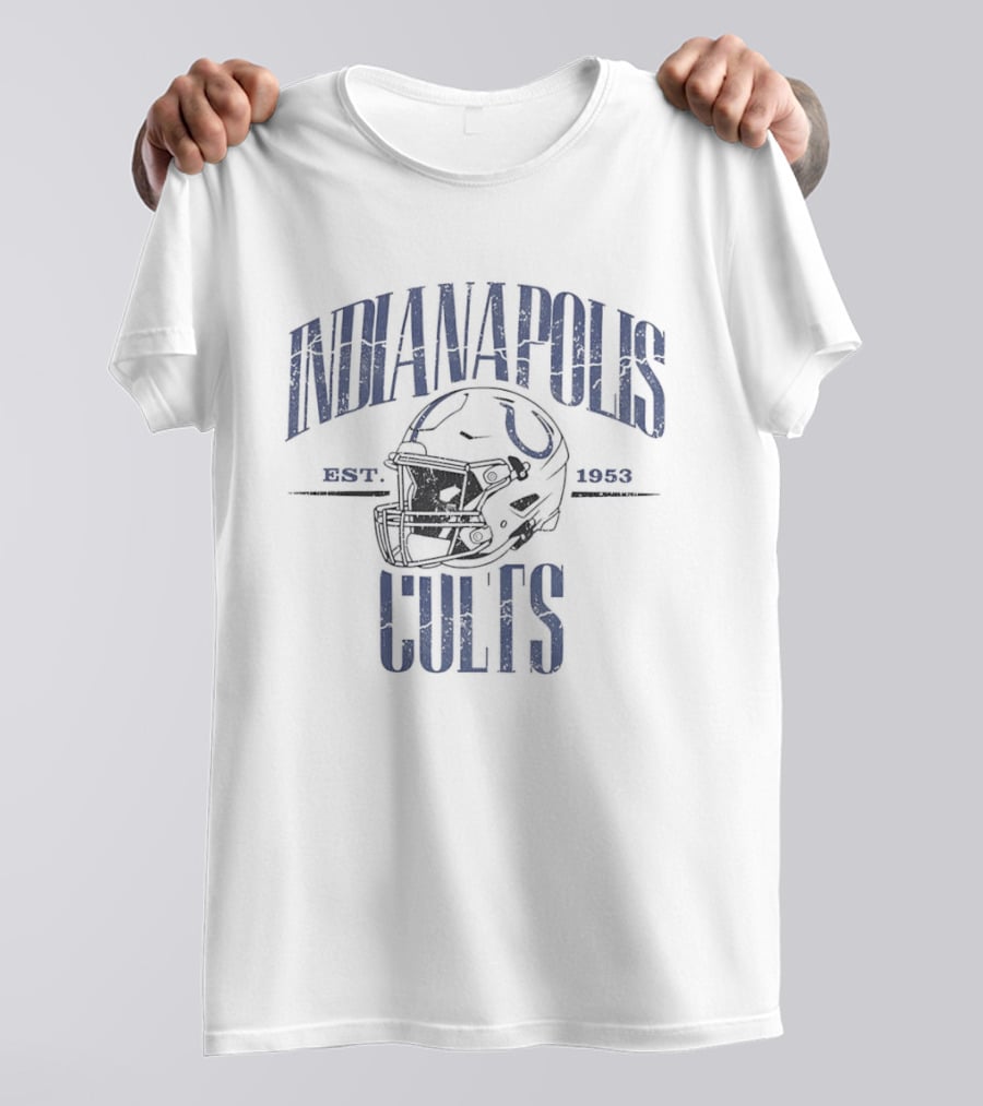Indianapolis Colts Est 1953 Distressed Football Helmet T-Shirt