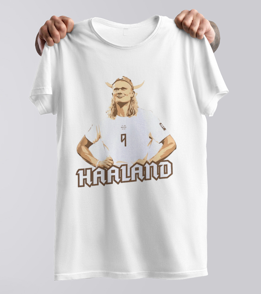 Erling Haaland Viking 9 Manchester City Football Player Horned Helmet T-Shirt