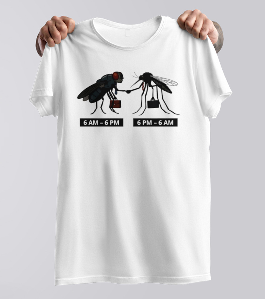 6 AM To 6 PM Fly 6 PM To 6 AM Mosquito Business Suitcases T-Shirt