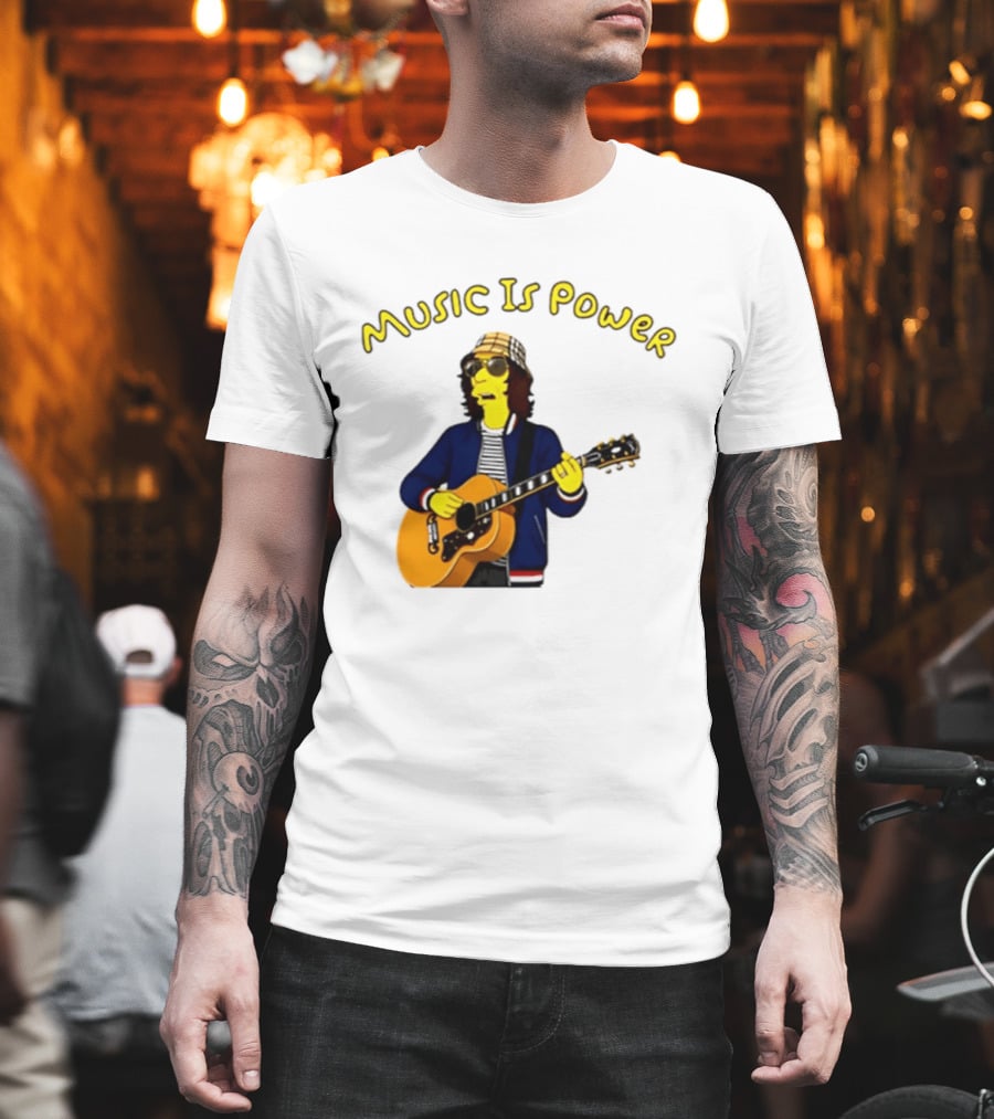 Richard Ashcroft Music Is Power Simpsons Style Guitar T-Shirt