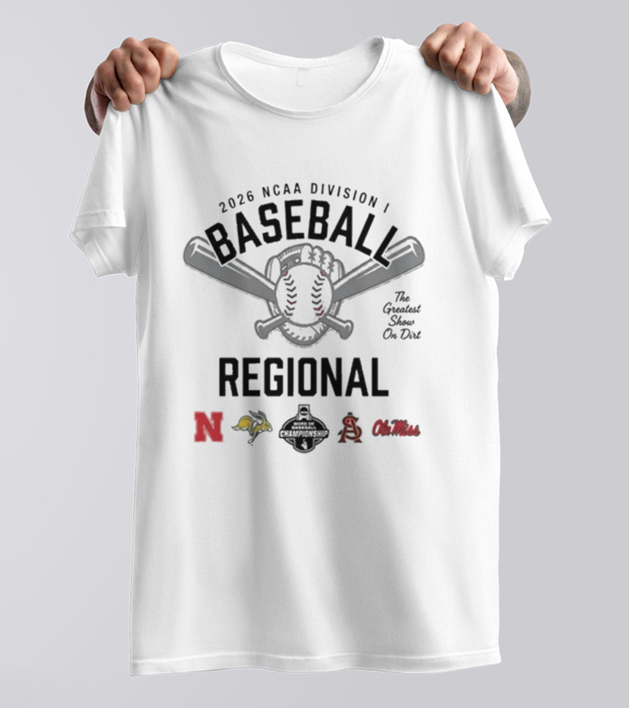 2026 NCAA Division I Baseball Regional Nebraska Ole Miss Arizona State Grand Canyon Fighting Hawks T-Shirt