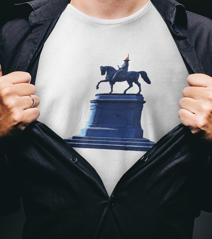 No Scotland No Party Tartan Takeover USA '26 Equestrian Statue With Traffic Cone T-Shirt