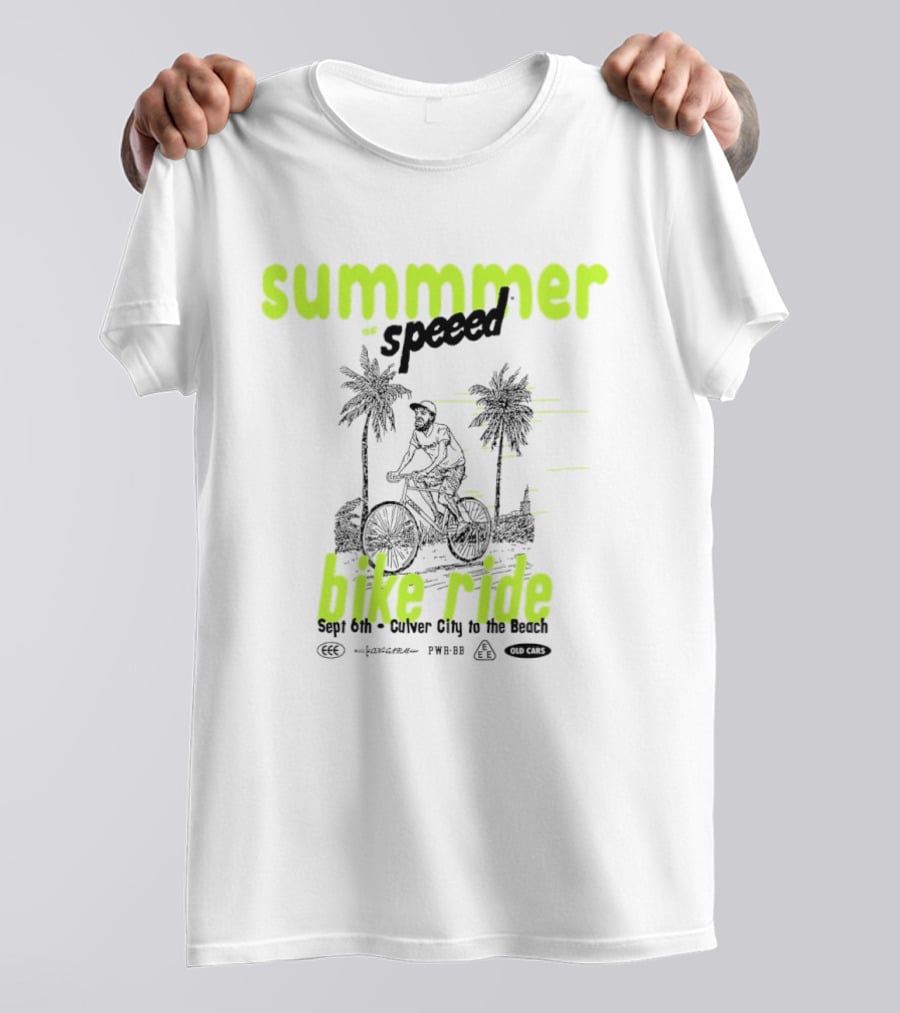 Summer Of Speed Bike Ride Sept 6th Culver City To The Beach Palm Trees T-Shirt