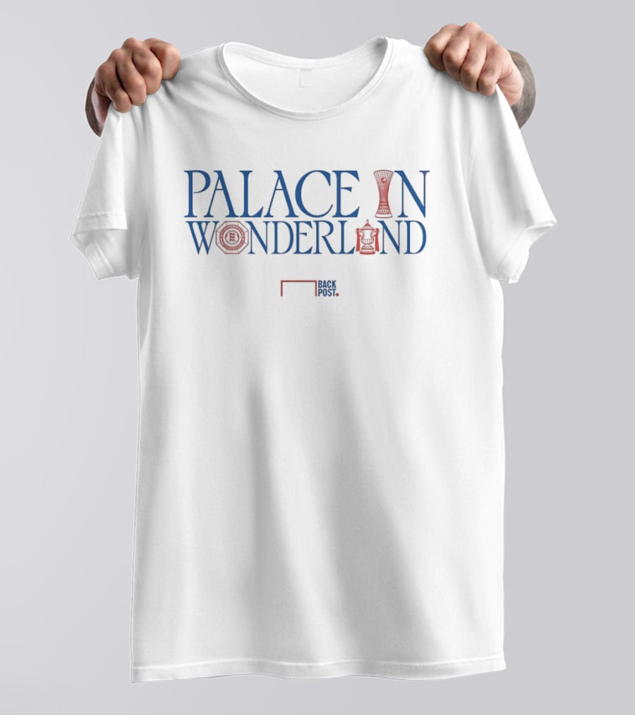 Palace In Wonderland Back Post Football Mad Hatter Tea Party Cheshire Cat T-Shirt