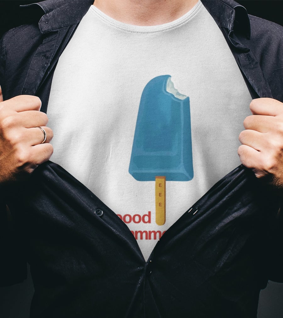 Popsicle Goood Summmer EEE Blue Ice Cream Treat T-Shirt