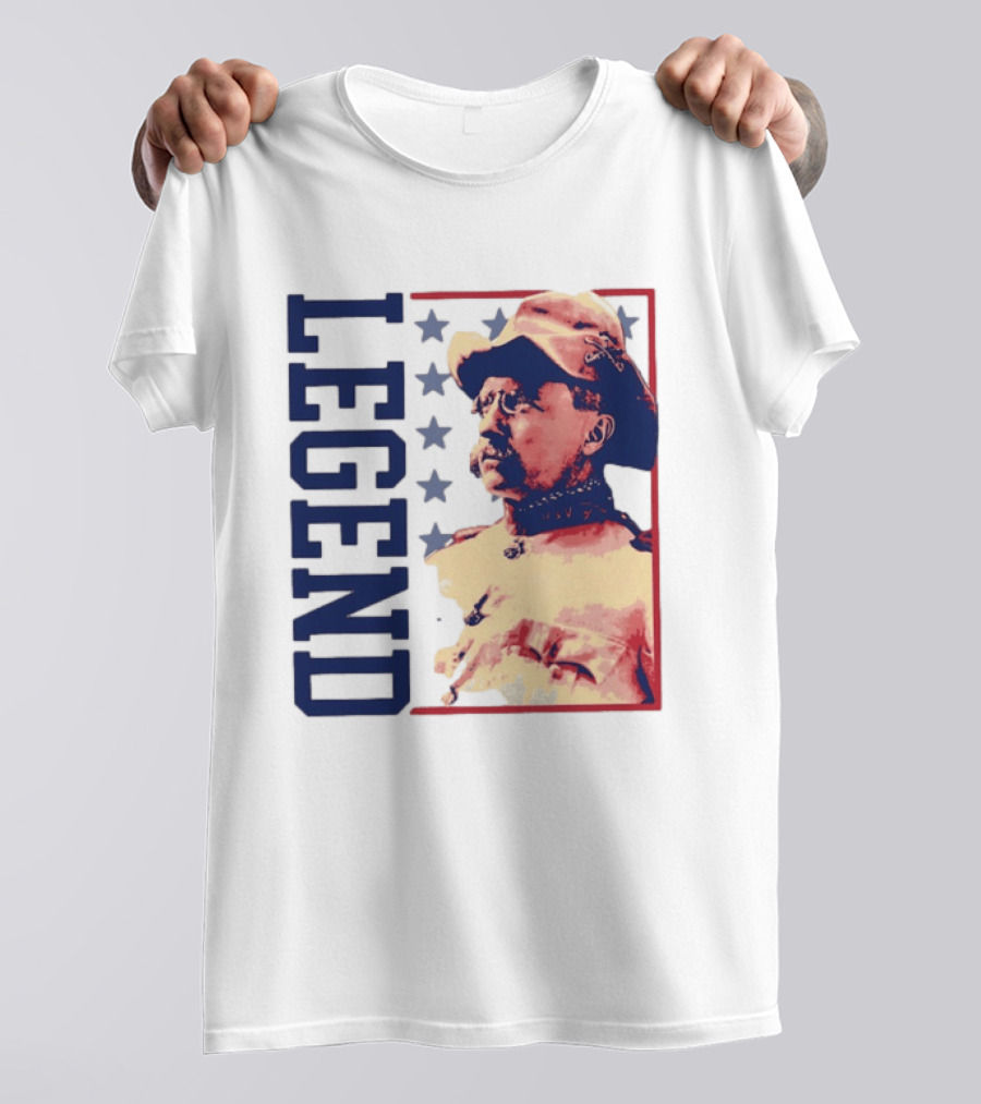 Legend Teddy Roosevelt Stars Iconic Figure T-Shirt