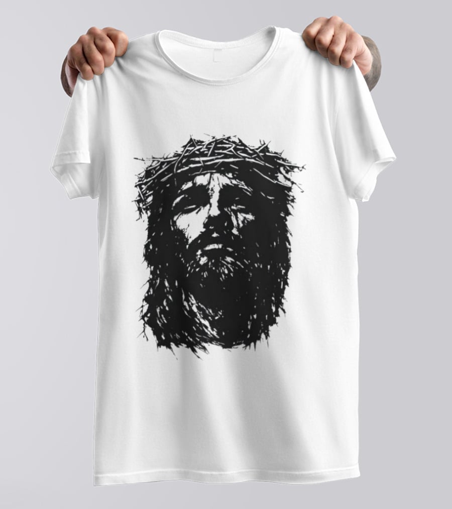 Unforsaken No Greater Love Jesus Crown Of Thorns Face T-Shirt