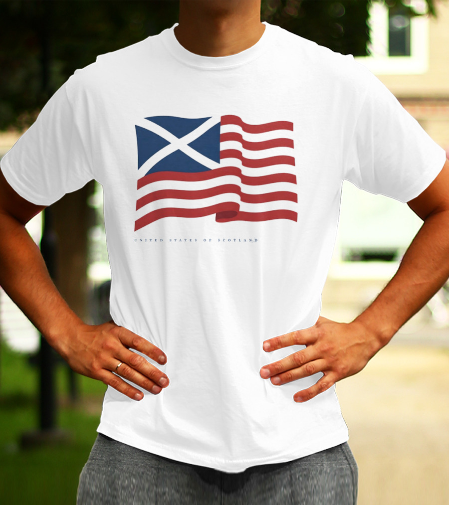 United States Of Scotland Flag USA Scottish American Symbol Mashup T-Shirt