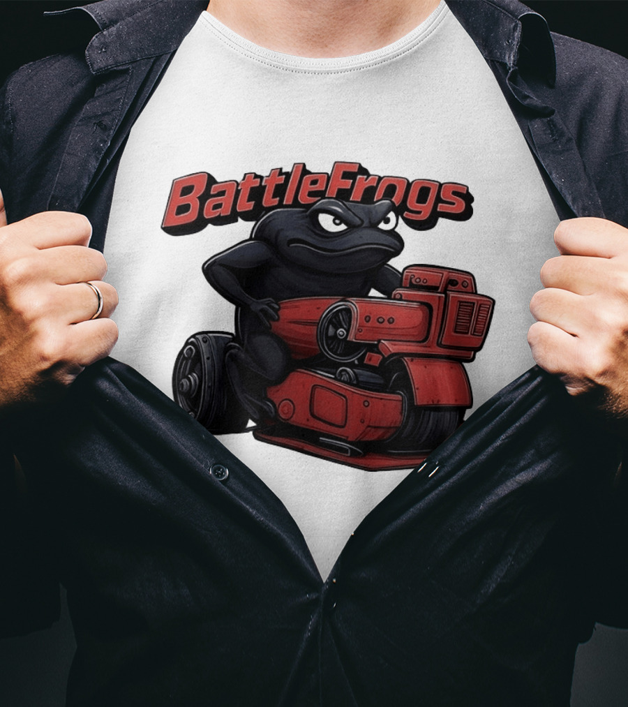 BattleFrogs Frog Riding Red Motorcycle T-Shirt