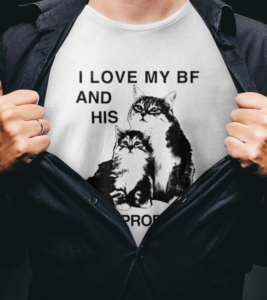 Cat I Love My BF And His Back Problems Funny Feline Humor T-Shirt