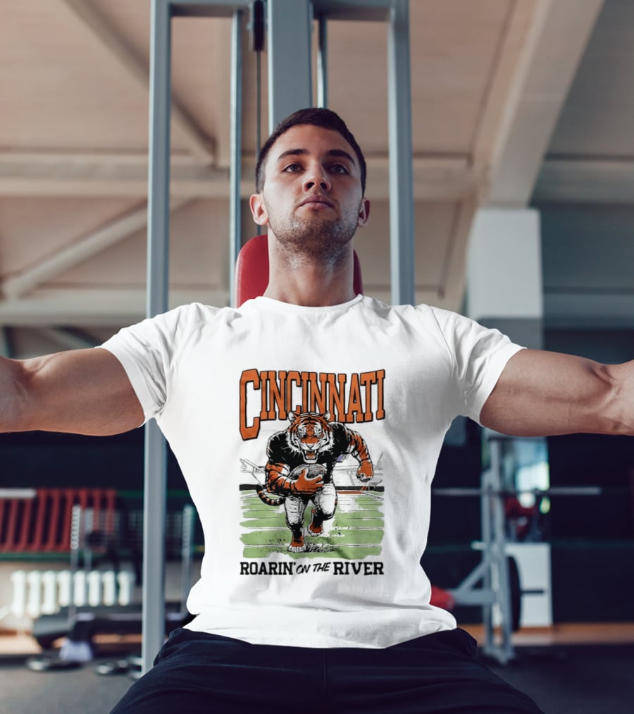 Cincinnati Roarin On The River Tiger Football Tiger T-Shirt