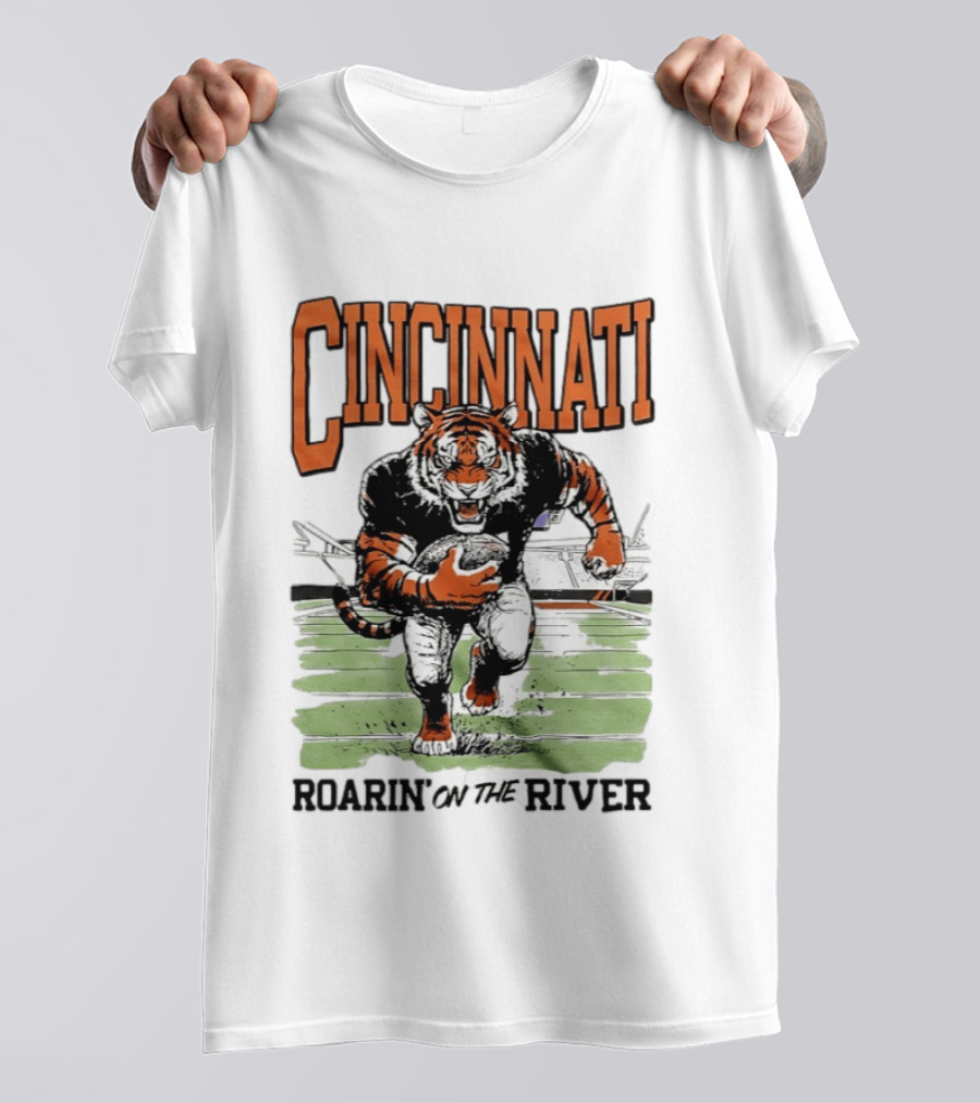 Cincinnati Roarin On The River Tiger Football Tiger T-Shirt