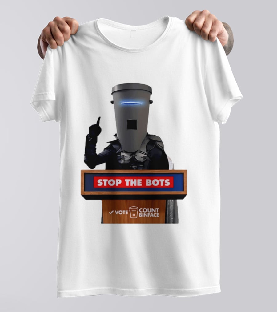 Stop The Bots Vote Count Binface UK Politics T-Shirt