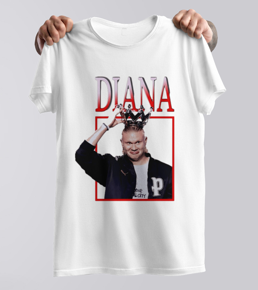 Erling Haaland Diana The People's Princess P Letter Jacket Crown T-Shirt