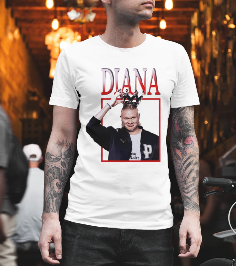 Erling Haaland Diana The People's Princess P Letter Jacket Crown T-Shirt