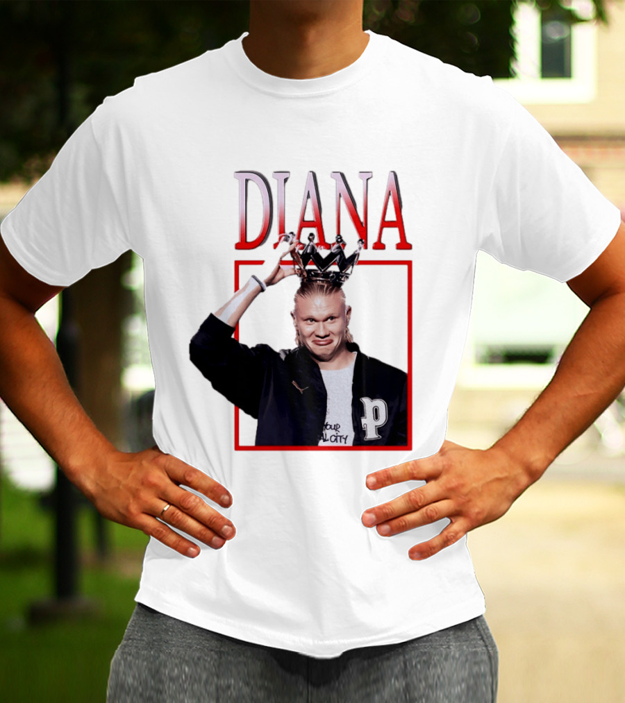 Erling Haaland Diana The People's Princess P Letter Jacket Crown T-Shirt