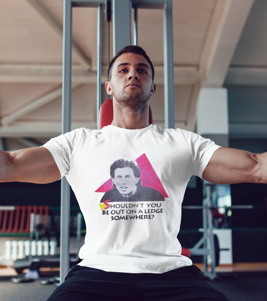 Jerry Seinfeld Shouldn't You Be Out On A Ledge Somewhere Triangular T-Shirt