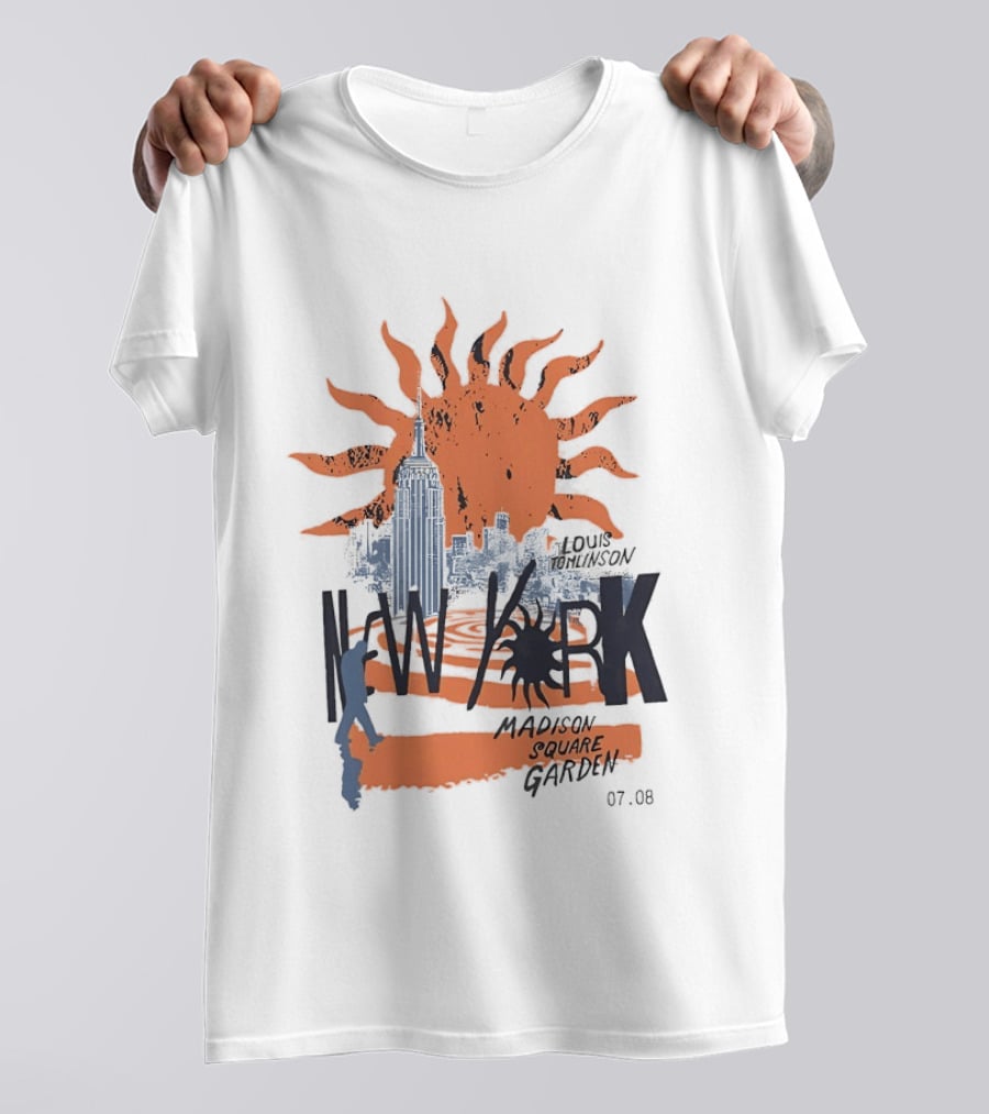 Louis Tomlinson New York Madison Square Garden 07.08 Sun And Skyline T-Shirt