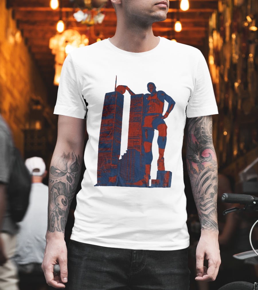 Patrick Ewing New York Knicks Twin Towers Basketball T-Shirt