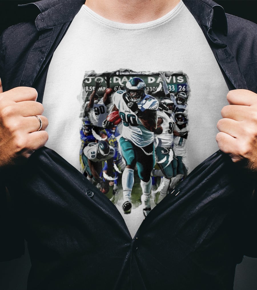 Philadelphia Eagles Jordan Davis THICC SIX 90 Lincoln Financial Field T-Shirt