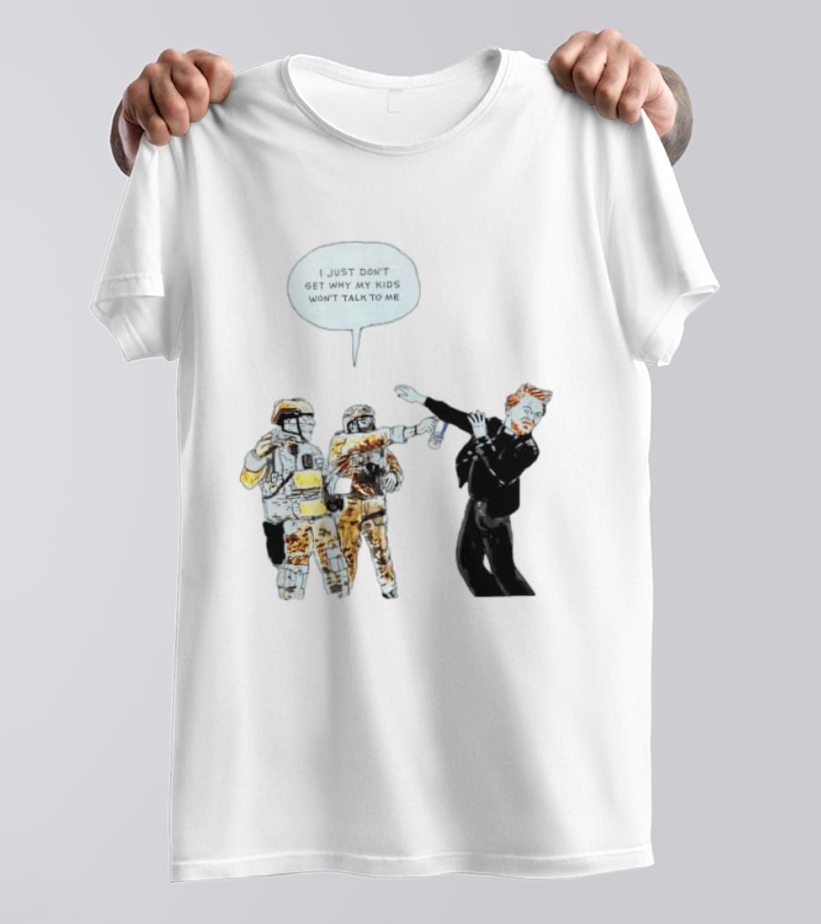 Priest With Soldiers And Kids Speech Bubble T-Shirt