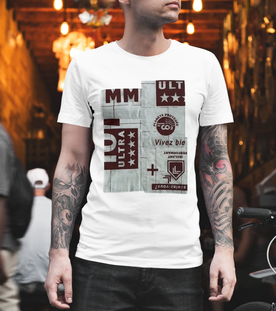 MM ULTRA Planete Protegee Moins De CO2 Vivez Bien Eco Friendly T-Shirt