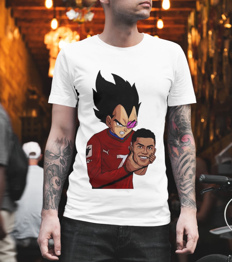 Vegeta Holding Ronaldo Head Puma Jersey Collaboration T-Shirt