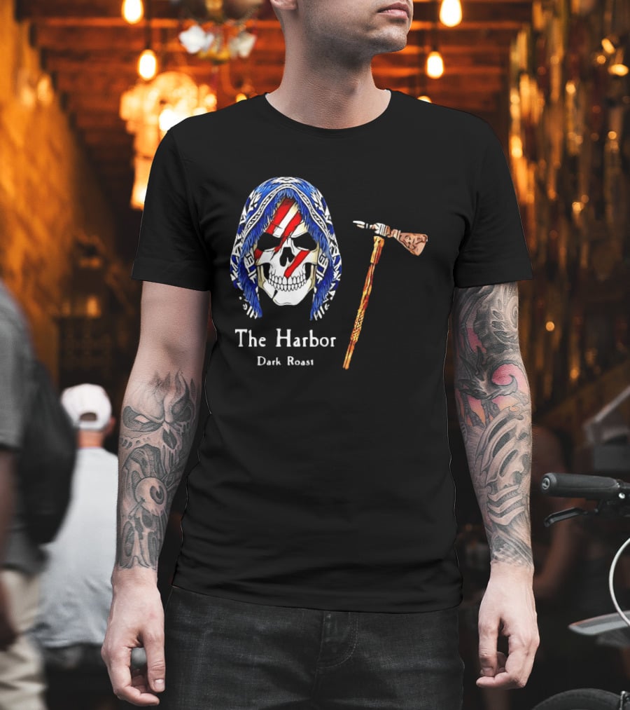 America Skull The Harbor Dark Roast Tomahawk T-Shirt