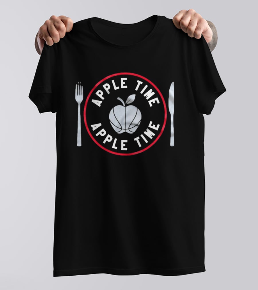 Apple Time Apple Time Basketball Fork Knife T-Shirt