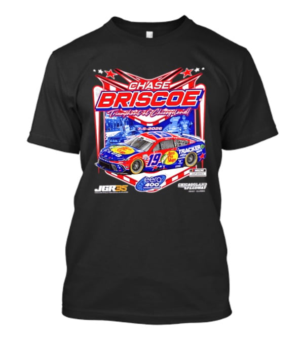 Chase Briscoe Triumph At Chicagoland July 5 2026 Eero 400 Cup Series Race Winner Bass Pro Shops 19 Tracker Boats Chicagoland Speedway T-Shirt