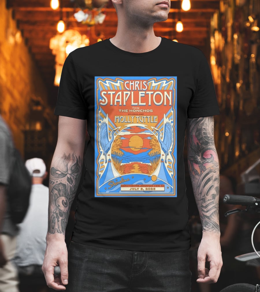 Chris Stapleton Featuring The Honchos Molly Tuttle Shoreline Amphitheatre Mountain View CA July 8 2026 T-Shirt