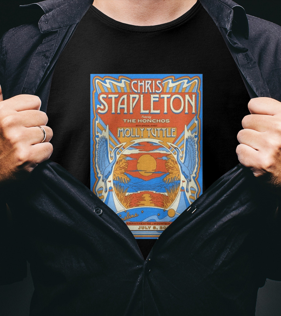 Chris Stapleton Featuring The Honchos Molly Tuttle Shoreline Amphitheatre Mountain View CA July 8 2026 T-Shirt