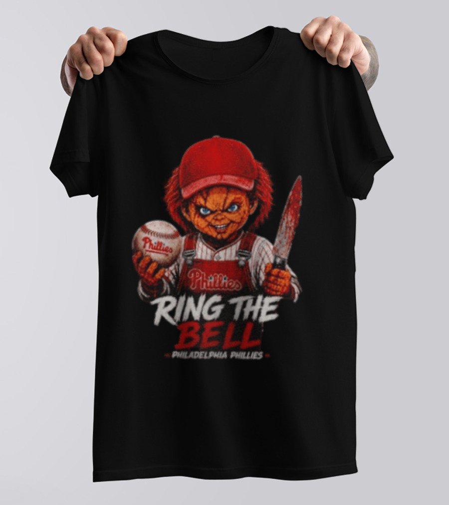 Chucky Phillies Ring The Bell Philadelphia Phillies Baseball Horror T-Shirt