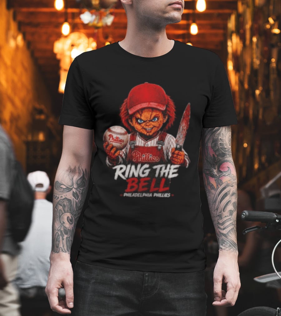 Chucky Phillies Ring The Bell Philadelphia Phillies Baseball Horror T-Shirt