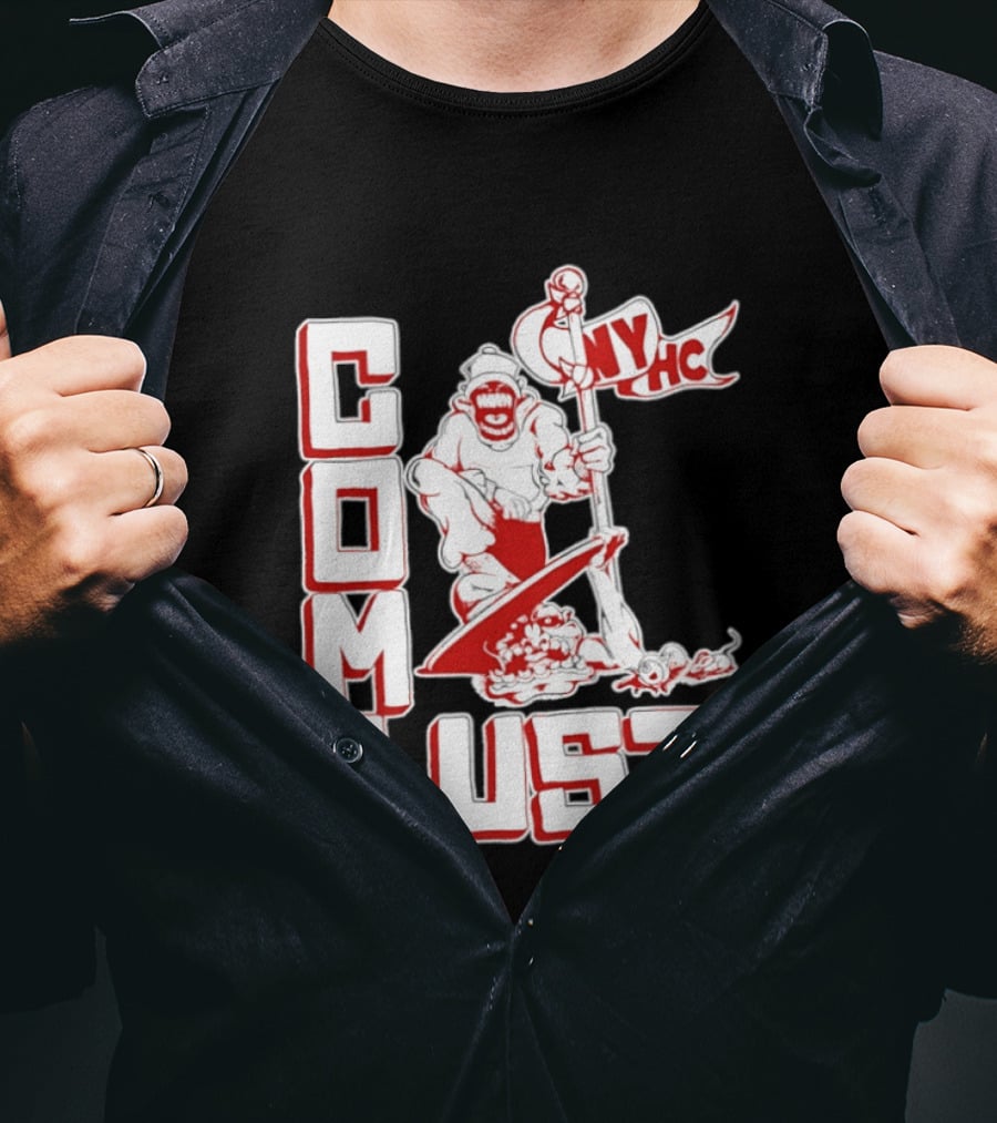 New York Hardcore Combat Bust NYHC Monster Flag T-Shirt