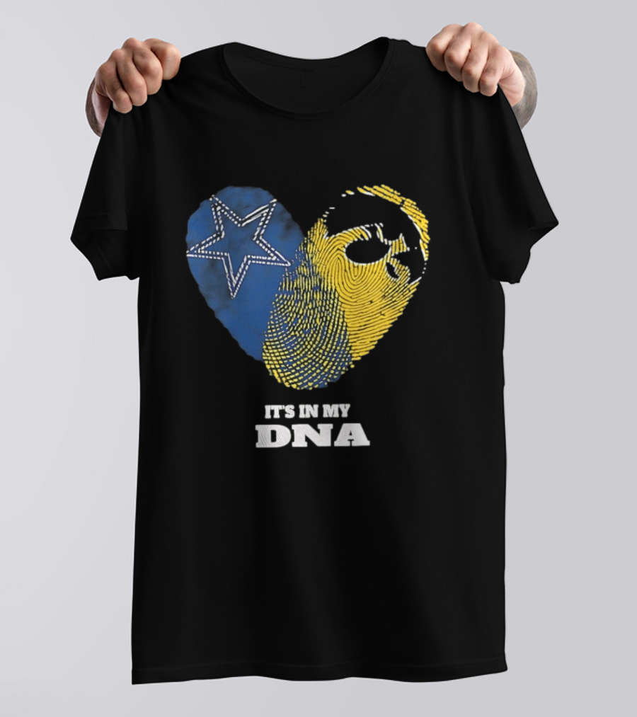 Dallas Cowboys Iowa Hawkeyes Fingerprint It's In My DNA T-Shirt