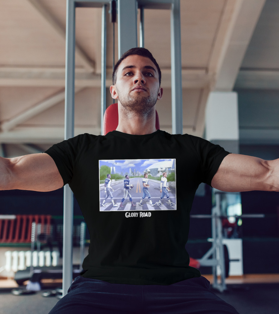 Dallas Cowboys Iconic Players Walking Glory Road Stadium T-Shirt