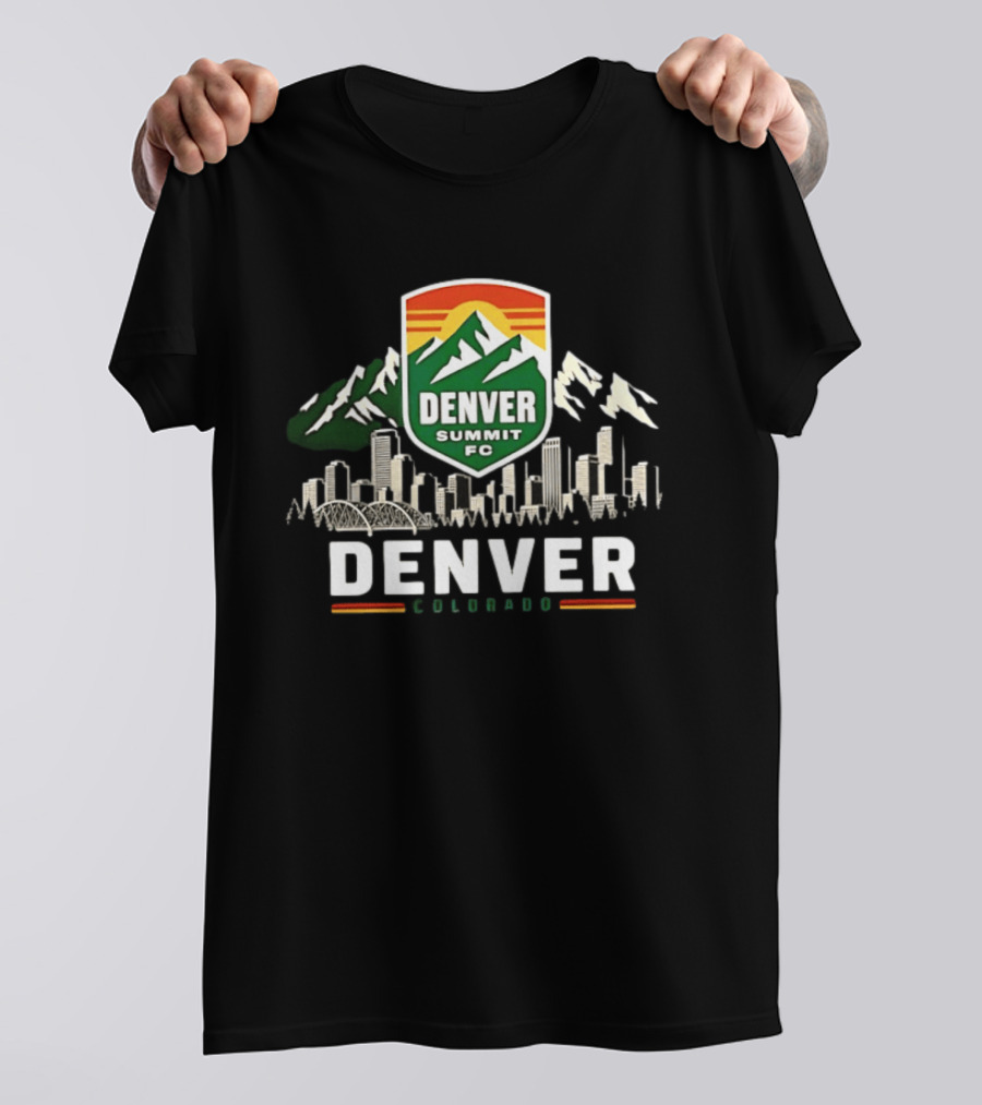 Denver Summit FC Skyline Denver Colorado City Mountains T-Shirt